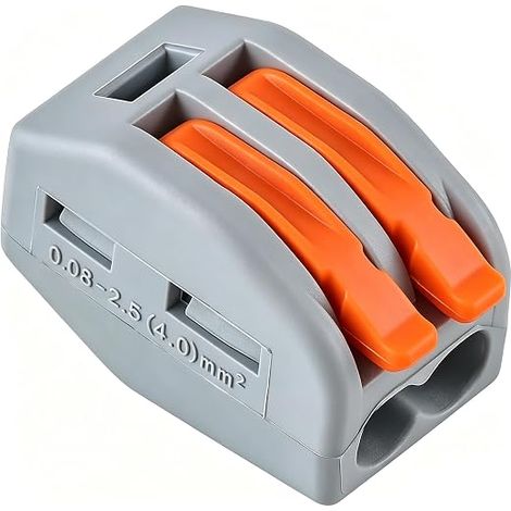 2 Port Lever Connectors 0.2-4mm² Electrical Terminal Block for Cable Connection, Home Lighting Accessory for LED Lighting and Circuits, Compact Toolless 450V 32A (1/5)