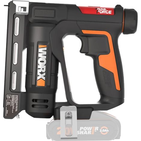 Chiodatrice graffatrice WX843.9 20 Volt per graffe 6–14 millimetri e chiodi 15 millimetri corpo macchina - Worx (1/5)