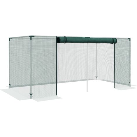 Serre de jardin cage de culture pour plantes de jardin porte zippée tubes en acier galvanisé 240 x 120 x 110 cm vert