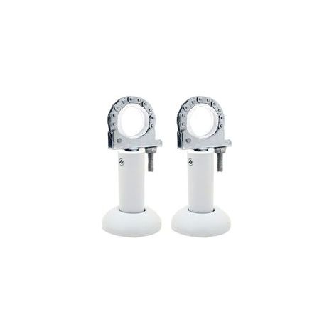 Ensemble de 2 supports de sol réglables en acier pour radiateurs en aluminium moulé sous pression, offrant une grande flexibilité d'installation et un support sécurisé. (1/4)