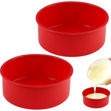 2 Pièces Moule Gâteau Silicone Rond 15 cm, pour Gâteau Arc-en-Ciel Moule à Gâteau Rond en Silicone, Moule Silicone Rond, Réutilisables, Sans BPA, Non Adhésif et Facile à Détacher (1/5)