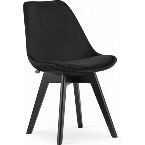 Sedia scandinava moderna per la cucina sala da pranzo MILEO PREMIUM BLACK VELVET (1/5)