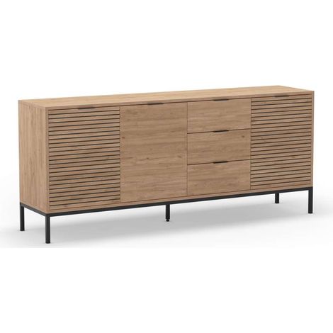 Mueble aparador 3 puertas 3 cajones modelo Enzo acabado roble sepet, 180cm(ancho) 80cm(alto) 40cm (largo) (1/5)
