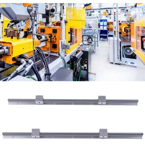 2 pièces Rail Linéaire SBR12-700mm avec 4 Blocs SBR12UU pour Guidage Précision