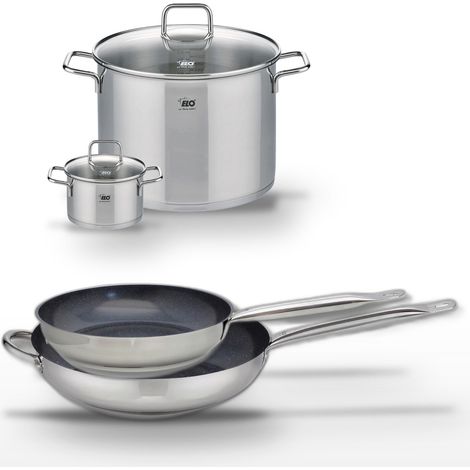 Lot de 2 Poêles 28/32 cm & 2 Faitouts 14/26 cm Elo Profi Therm Platinum (1/5)