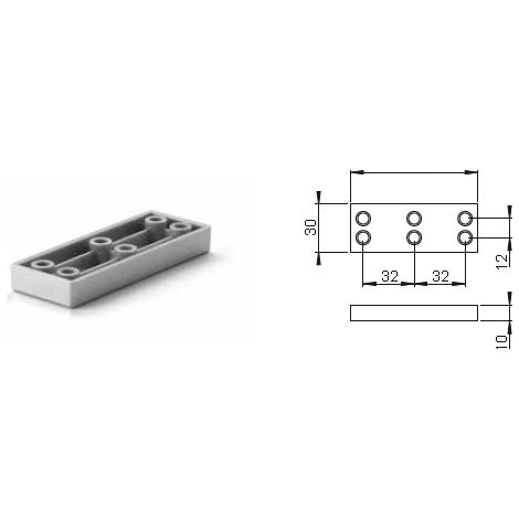 Möbelbein FP007 10 mm grau SANS MARQUE
