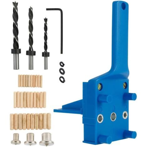 Lot de 42 gabarits de chevilles pour le travail du bois - 6/8/10 mm - Outils de perçage manuel du bois - Pour une utilisation avec la plupart des outils électriques manuels (1/5)