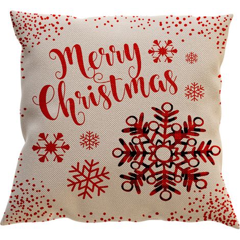 funda de almohada con estampado navideño, de algodón, para interior/exterior, para salón/dormitorio. (1/5)