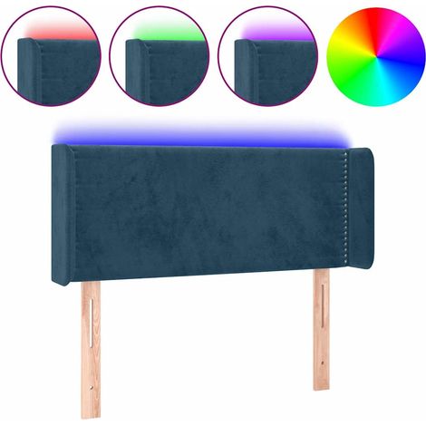 Maison Exclusive - Cabecero con LED de terciopelo azul oscuro 103 (1/5)