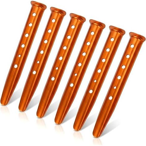 Aluminium-Zeltnägel – 32 cm – Für weichen Untergrund (Schnee, Sand) – U-Form – Gut sichtbare Farbe – 6er-Pack (1/5)