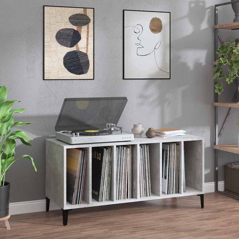 Plattenschrank Betongrau 100x38x48 cm Holzwerkstoff