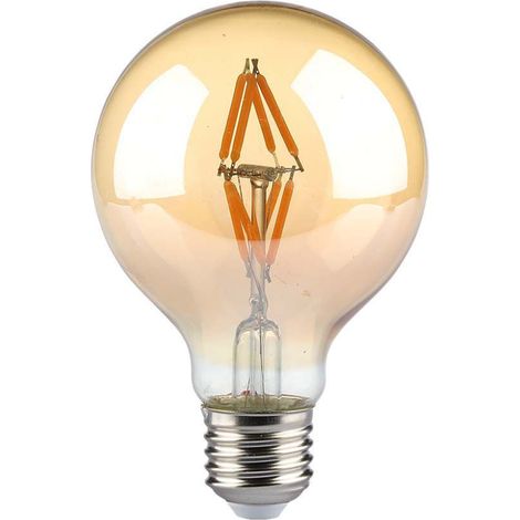 Bombilla LED V-TAC E27 4W G80 Filamento Ámbar Blanco Cálido