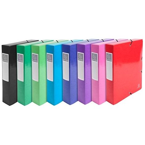 Boîte de classement Idérama en carte pelliculée 7/10e - dos 6 cm - couleurs assorties - Lot de 8