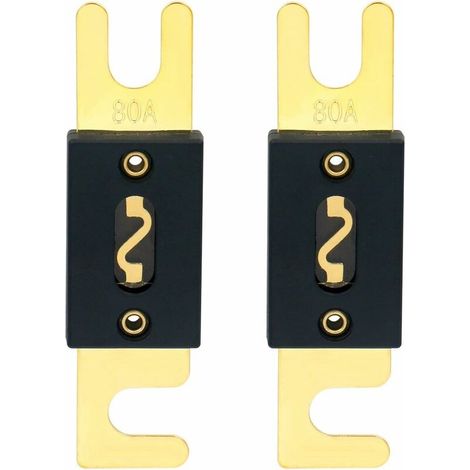 Lot de 2 fusibles ANL- 80 A - pour système audio de voiture - noir et doré (1/3)