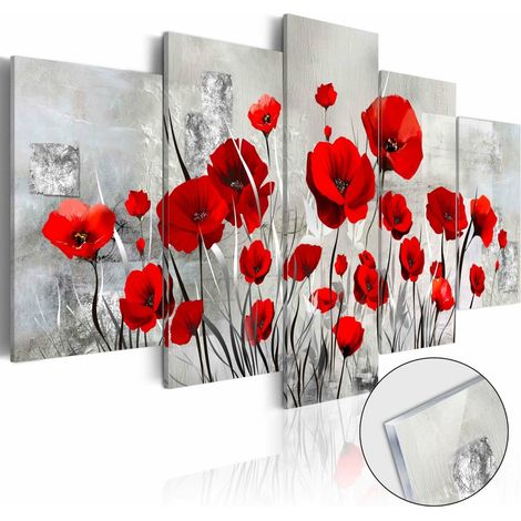 Tableau sur verre nuage écarlate - 200 x 100 cm (1/2)
