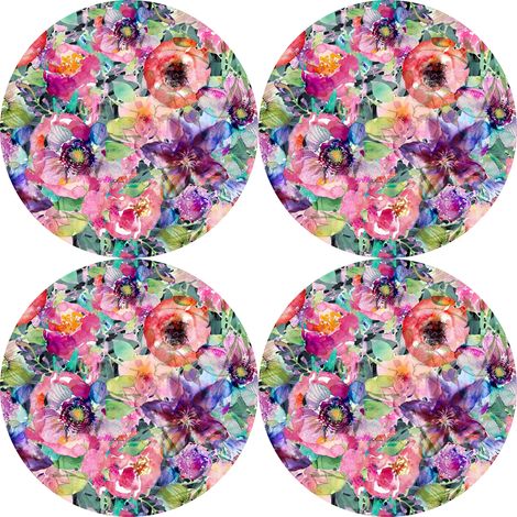 Juego de 4 manteles individuales redondos 4D de 33 cm - flora  Fieltro ecológico, impresión HD, lavable a 40 °C, Bertoni (1/5)