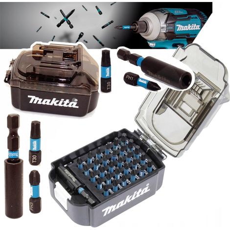 Makita 62 Piece Black Impact Driver Impact Screwdriver Bit Set +LXT Battery Case (1/5)