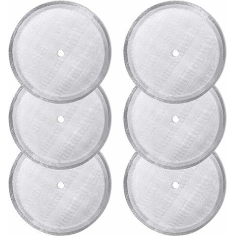 Confezione da 6 filtri a rete di ricambio per caffettiera a stantuffo - Filtri a rete riutilizzabili in acciaio inossidabile - Per caffettiere a stantuffo universali da 1000 ml/34 oz/8 tazze -Crezuo