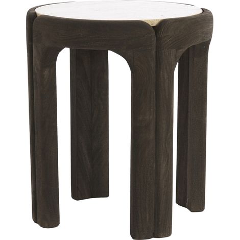 Light & Living Pouf NALANI Dunkelbraun – 38x38x45 cm