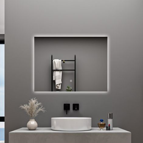 AICA SPECCHIO DA BAGNO CON LED, 80X60CM, DISAPPANNAMENTO, FUNZIONE MEMORIA, INFINITAMENTE DIMMERABILE (1/5)