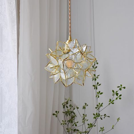 Lampada a sospensione a forma di fiore in vetro, lampada a sospensione moderna, 20 cm, mini lampada a sospensione per isola cucina - paralume in vetro trasparente testurizzato (1/5)