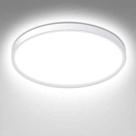 Plafonnier Led, Plafonnier Salle De Bain 12W , Lampe LED Chambre, Luminaire Blanche, Plafonnier Rond de 23cm Pour Chambre à Coucher Salle De Bain Salon Cuisine Bureau