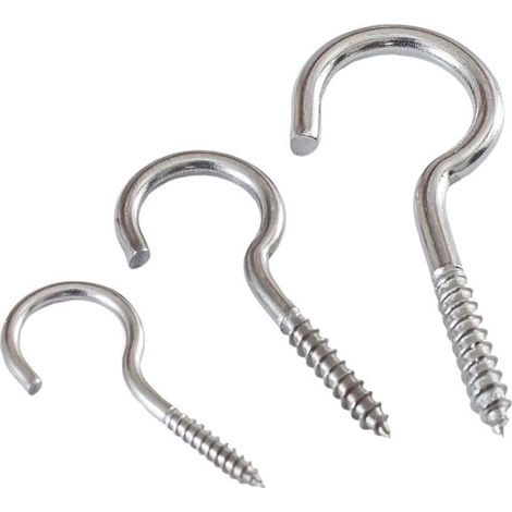 30pcs Vis à il Petit, Crochets à Vis Boulons à il, Piton à Visser Anneau En Acier Inoxydable Vis Mouton Oeil Rond Auto Taraudeuse Anneau à Bague avec vis à tête ronde Crochet, 10 pour M3 / M4 / M5 (1/4)