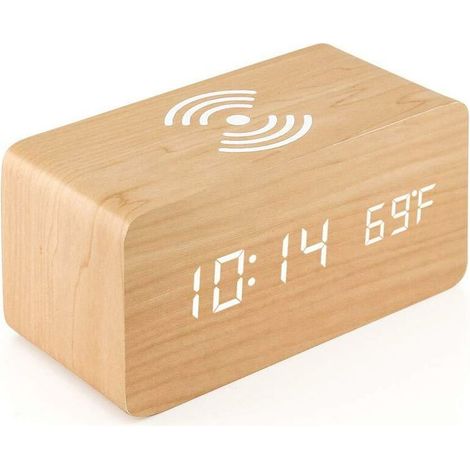 Reveil Numerique Avec Chargeur Sans Fil Led Reveil De Bureau Affichage De La Temperature (1/5)
