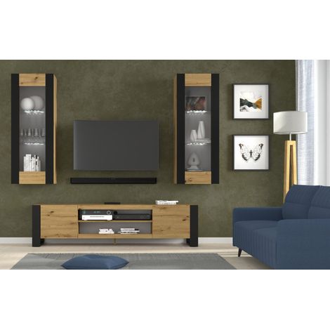Ensemble de meubles muraux avec meuble TV avec 2 vitrines suspendue MONDI C (1/5)