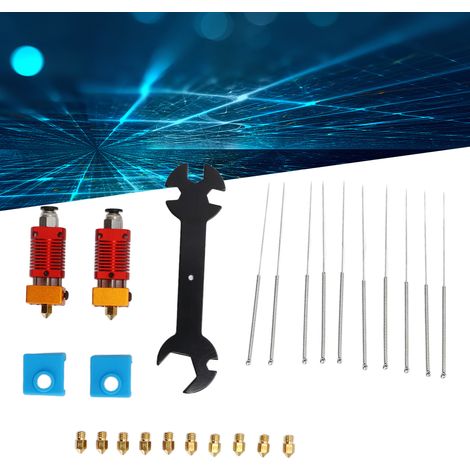 CR10 Extruder Düsenreinigungsset (2-teiliges Upgrade) für Ender 3 Hotend Extruder, inklusive 10 x 0,4 mm MK8 Reinigungsnadeln und einem 5-in-1-Schlüssel für Ender 3 Pro/Ender 3 V2. (1/5)