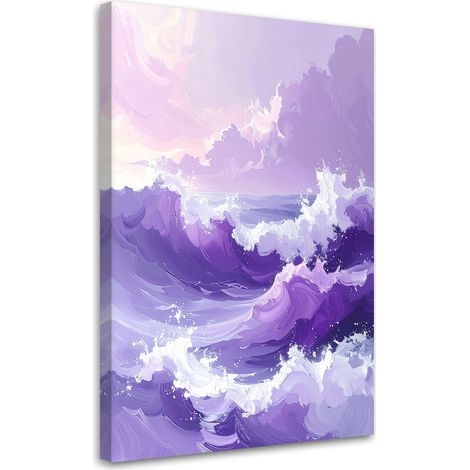 Tableau déco Vagues de mer Paysage marin pastel violet 60x90 (1/4)