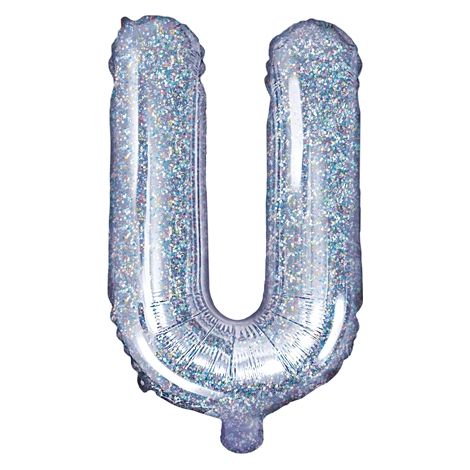 Ballon en aluminium Lettre U 35cm holographique 1 pc.
