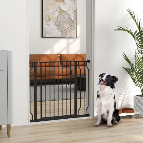 Blanc ManBo - Portail de sécurité large pour chiens, avec pression de porte, pour les portes, couloirs, escaliers