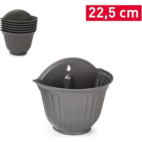 Vaso da Parete Giardino Balcone Roma Antracite 23 cm (1/2)