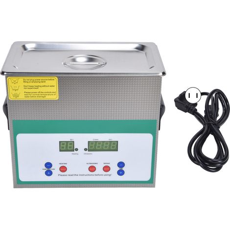 Nettoyeur Ultrasonique 3,2L 120W Minuteur Digital pour Bijoux Lunettes Verres, Prise US 100-120V 60Hz Machine à Nettoyer par Ultrasons (1/5)