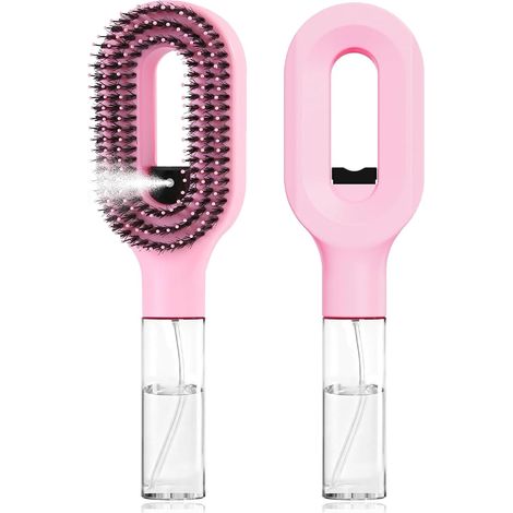 Brosse Cheveux avec Brumisateur, 2 en 1 Brosse Démêlante à Vapeur d'Eau - Anti-Frisottis et Anti-Casse, pour Cheveux Bouclés, Secs ou Crépus, Voyage (1/5)