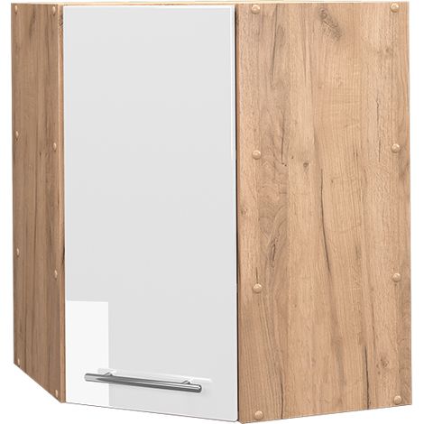 Mobile angolare da cucina Fame-Line, Bianco lucido, 57 cm, Vicco