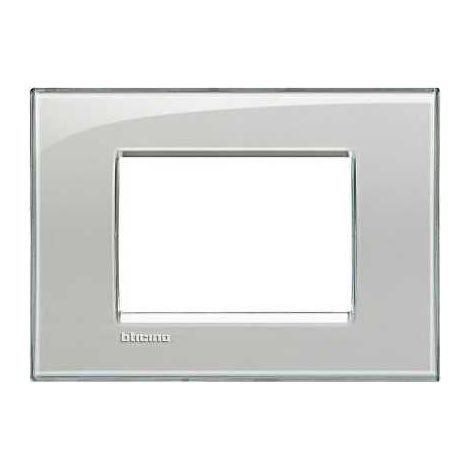 Bticino livinglight placa 3 mÓdulos color gris hielo lna4803kg