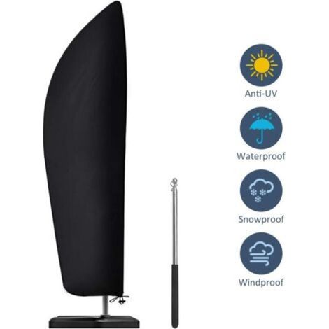 Housse de parasol déporté 3x4 m – Polyester Oxford 210D imperméable avec tige télescopique – Protection UV et intempéries (1/5)