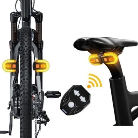 Clignotant Vélo USB Avec Télécommande Autonomie 5h 600 mAh Design Universel Rouge (1/5)