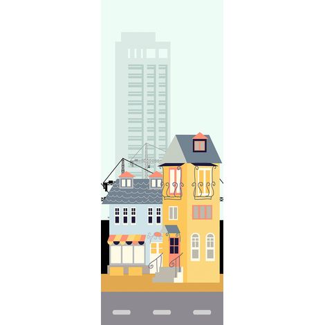 Papier peint panoramique enfant design | Tapisserie panoramique motif urbain | Papier peint panoramique idéal pour chambre - 267 x 100 cm (1 pièce) (1/3)