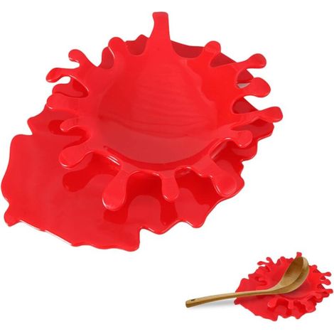 Red Creative Löffelhalter aus Silikon in Form von Ketchup-Portionen (1/5)
