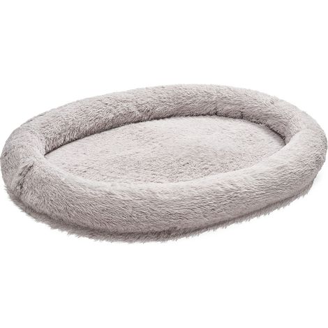 Mophorn Hundebett für Menschen und Hunde, 176x122x24 cm, großes Memory-Schaum-Bett mit Seitentasche, Griff und Reißverschluss, abnehmbarer und waschbarer Bezug, weicher Hochflor, Grau