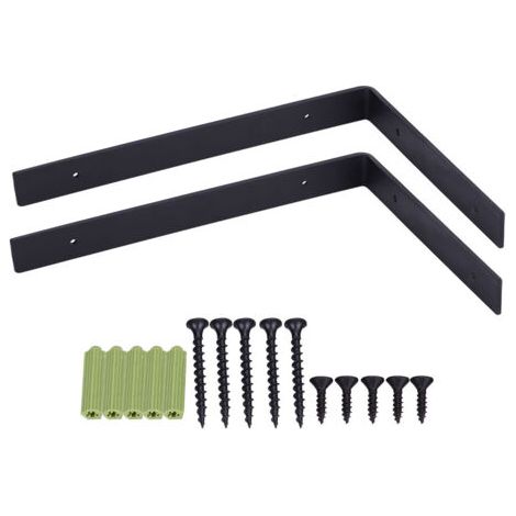 Lot de 2 Equerre Etagere Murale, Supports Pour étagères Lourdes Industrielles, Equerre Charge Lourde, Supports en L, 5 mm d'épaisseur avec Vis (30 cm)
