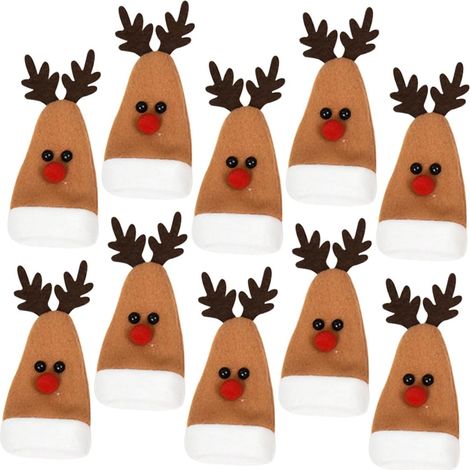 und Besteckabdeckungen in Form von Weihnachtsmützen mit (1/5)