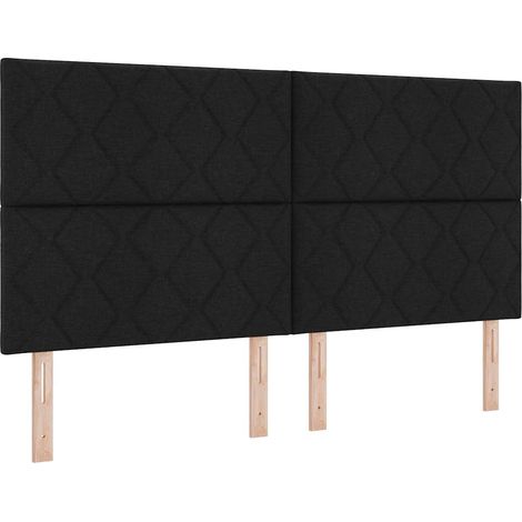 Boxspringbett mit Kopfteil Schwarz 180 x 200 cm Stoff vidaXL (1/5)