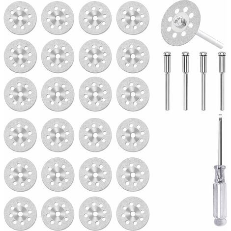 20 Pcs Mini Disques Diamant à Tronçonner pour pour Outil Rotatif Dremel, 20mm Disques à Tronçonner Diamantés avec Tige 3mm pour Coupe Pierre, Verre, Céramique (1/5)