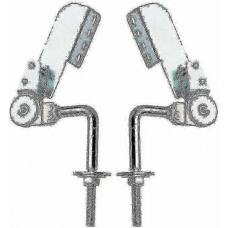 Deux charnières d'appui-tête de canapé réglables avec mécanisme à cliquet, réglables en hauteur et en angle, et un support de fixation multifonctionnel à 90 degrés. (1/5)