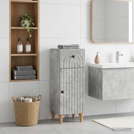 vidaXL Mobiletto da Bagno ALKMAAR Grigio Cemento 30 x 31 x 80 cm
