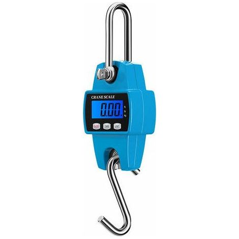 300Kg/50G Echelle De Grue Electronique Echelle De Suspension Numerique Mini Echelle De Levage Echelle De Crochet Electronique Industrielle Pour Bagages Pisciculture Chasse, Bleu (1/5)